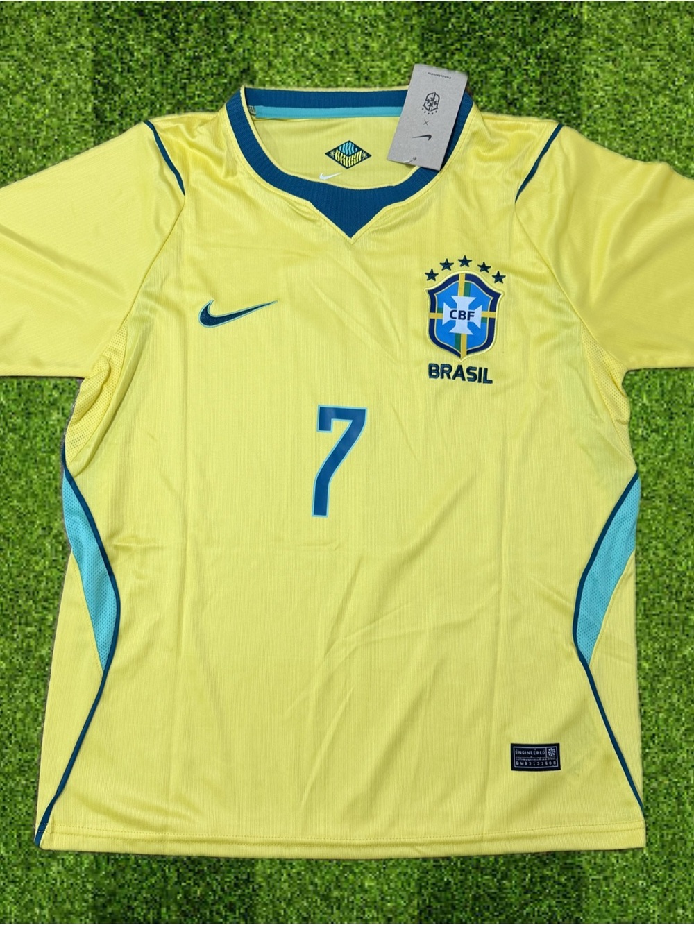 VINI JR Brazil Yellow & Blue #7 Football Jersey - Men's